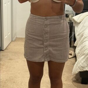 Forever 21 Corduroy Button-Front Mini Skirt - Beige